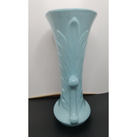 Vintage Abingdon USA Turquoise 10.5”x7" Vase Art Deco - Picture 6 of 14
